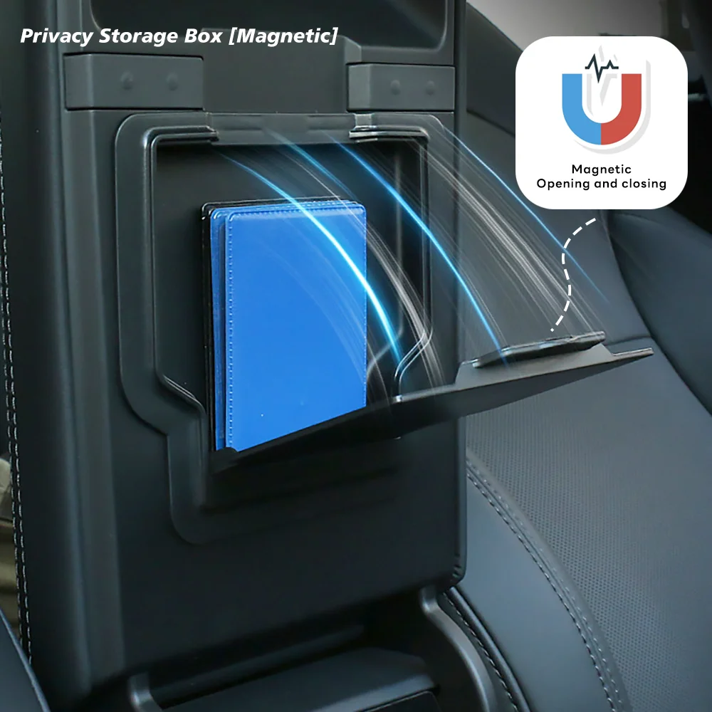 Pour Tesla nouveau modèle Y 2025 lancement jépine ABS avec tapis antidérapant en Silicone Console et accoudoir boîte de rangement tasse d'eau supérieure et inférieure