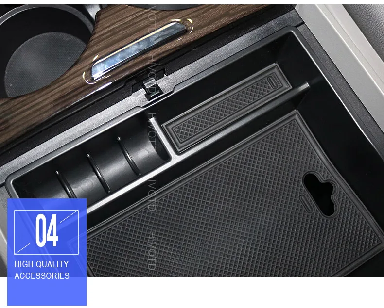 Hivotd pour Toyota Sienna accessoires accoudoir Central boîte de rangement conteneur organisateur intérieur plateau de rangement style de voiture 2011-2018