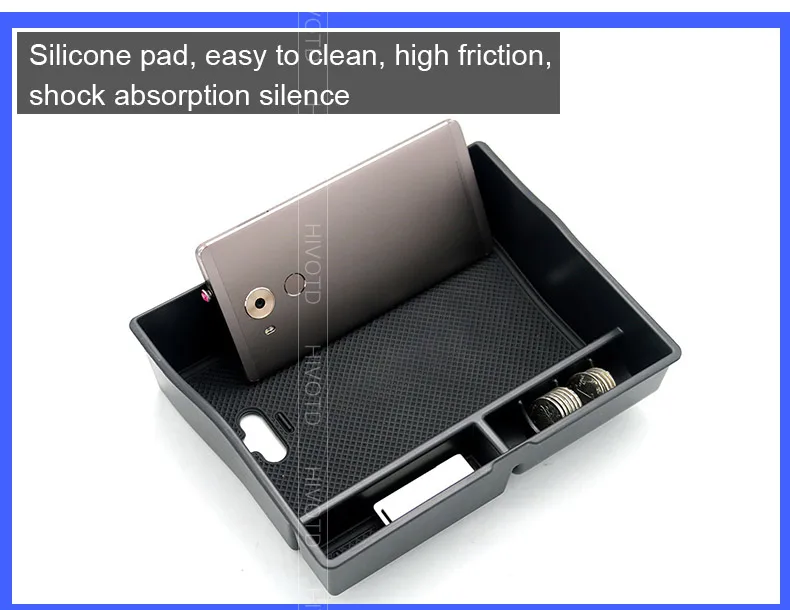 Hivotd pour Toyota Sienna accessoires accoudoir Central boîte de rangement conteneur organisateur intérieur plateau de rangement style de voiture 2011-2018