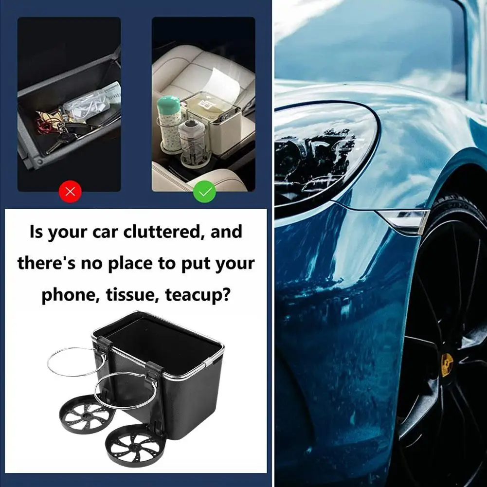 Organisateurs d'accoudoir de console de voiture, boîte de rangement pour voiture, rangement intérieur, accessoires de rangement pour téléphone, tasse à mouchoirs