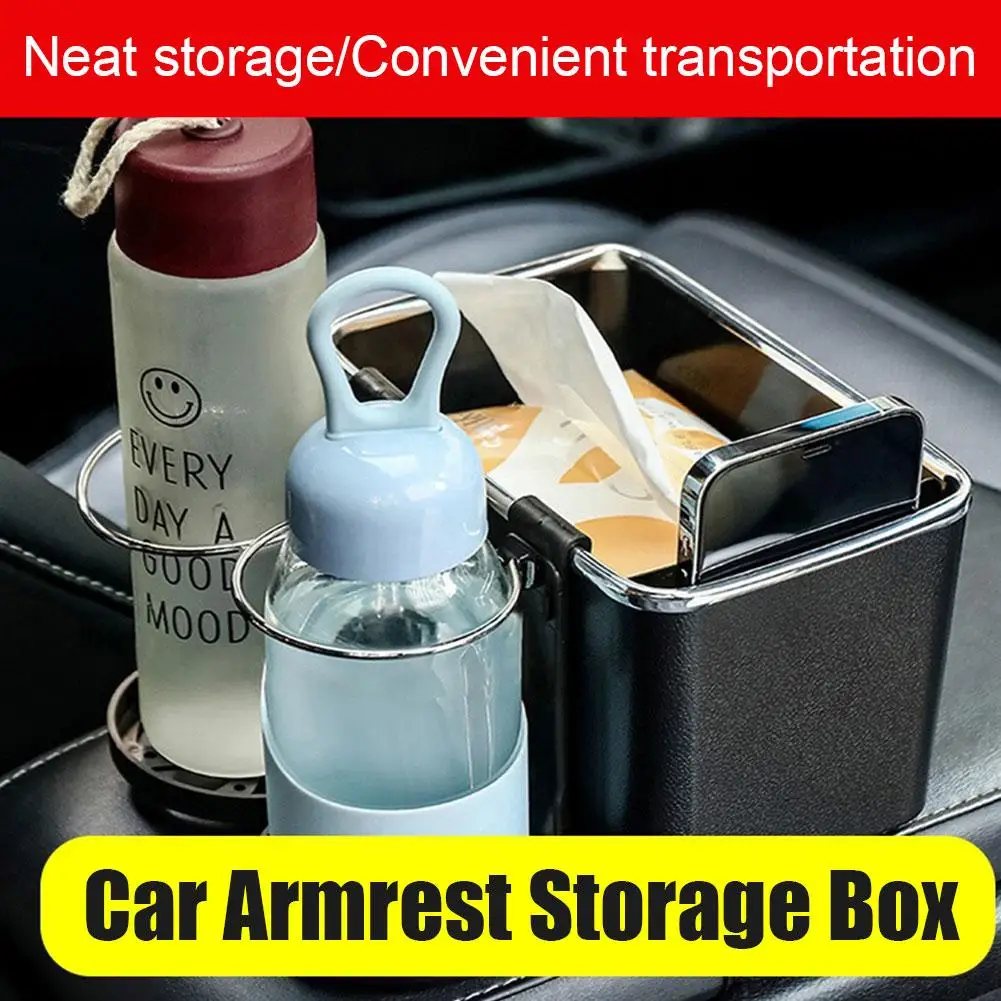 Organisateurs d'accoudoir de console de voiture, boîte de rangement pour voiture, rangement intérieur, accessoires de rangement pour téléphone, tasse à mouchoirs