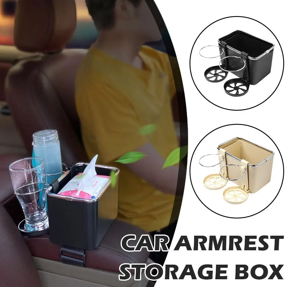 Organisateurs d'accoudoir de console de voiture, boîte de rangement pour voiture, rangement intérieur, accessoires de rangement pour téléphone, tasse à mouchoirs