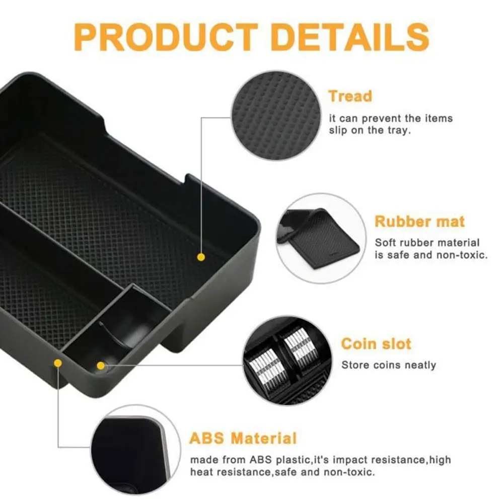 Accoudoir Central Antidérapant pour Voiture, Boîte de Rangement, Accessoires, 2017, 2018, 2019, 2020