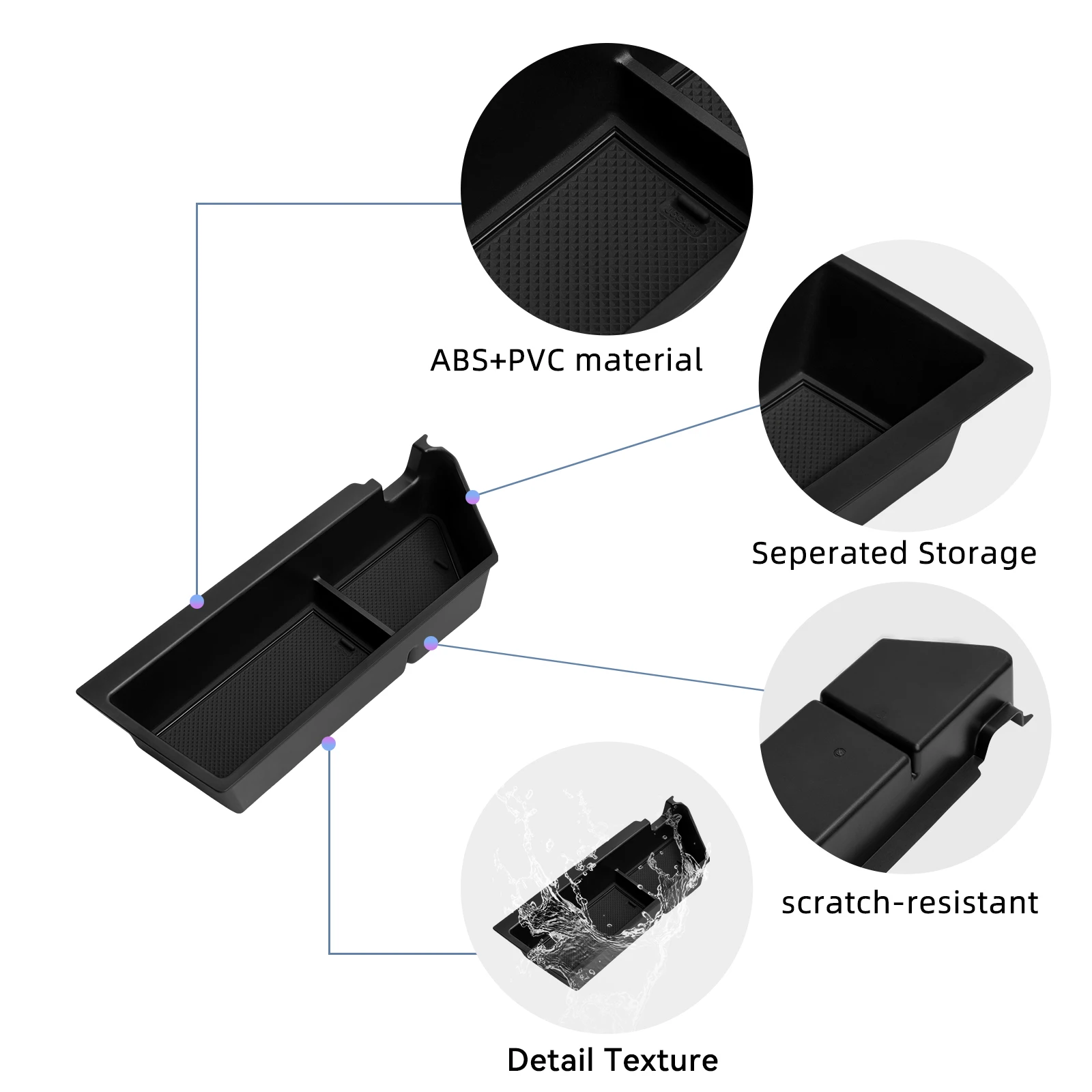 Boîte de rangement pour voiture Chevrolet Equinox EV 2024 2025, accessoires d'intérieur, Console centrale, accoudoir, organisateur de rangement, plateau de rangement