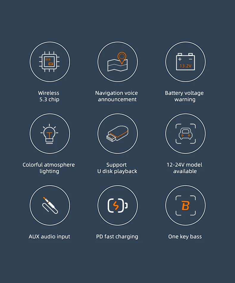 Adaptateur de voiture sans fil Bluetooth 5.3, transmetteur FM, récepteur Radio AUX, lecteur MP3, appel mains libres, USB type-c, chargeur de voiture