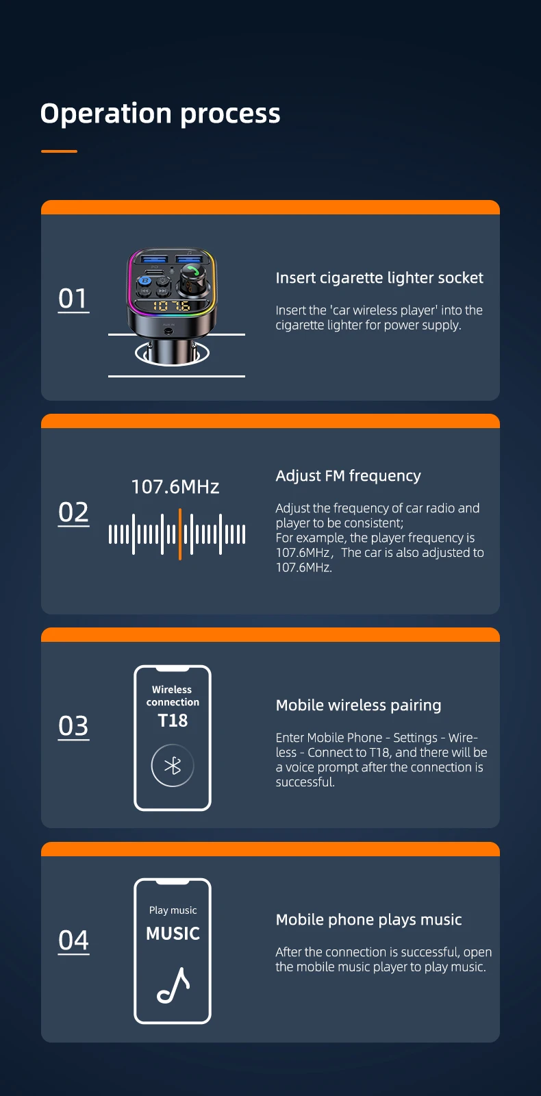 Adaptateur de voiture sans fil Bluetooth 5.3, transmetteur FM, récepteur Radio AUX, lecteur MP3, appel mains libres, USB type-c, chargeur de voiture