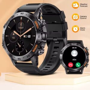 Montre connectée K52 homme sport IP67 noire avec bracelet acier Smartwatch K52 Bluetooth fitness tracker Android iOS