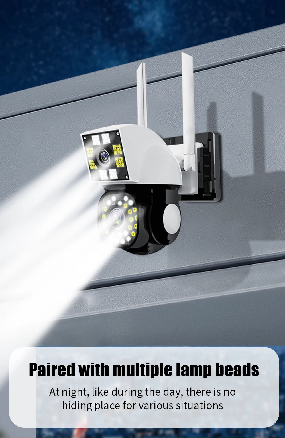 Neye-Caméra de surveillance extérieure IP WiFi HD 8MP/4K, dispositif de sécurité sans fil, avec lentille 1080p, pour les touristes