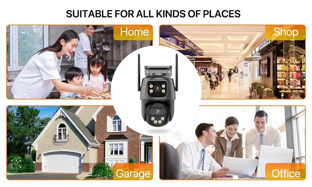 4K 8MP PTZ WIFI caméra double objectif double écran caméra IP extérieure 4MP HD suivi automatique Protection de sécurité CCTV Surveillance iCSee