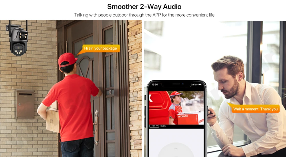4K 8MP PTZ WIFI caméra double objectif double écran caméra IP extérieure 4MP HD suivi automatique Protection de sécurité CCTV Surveillance iCSee