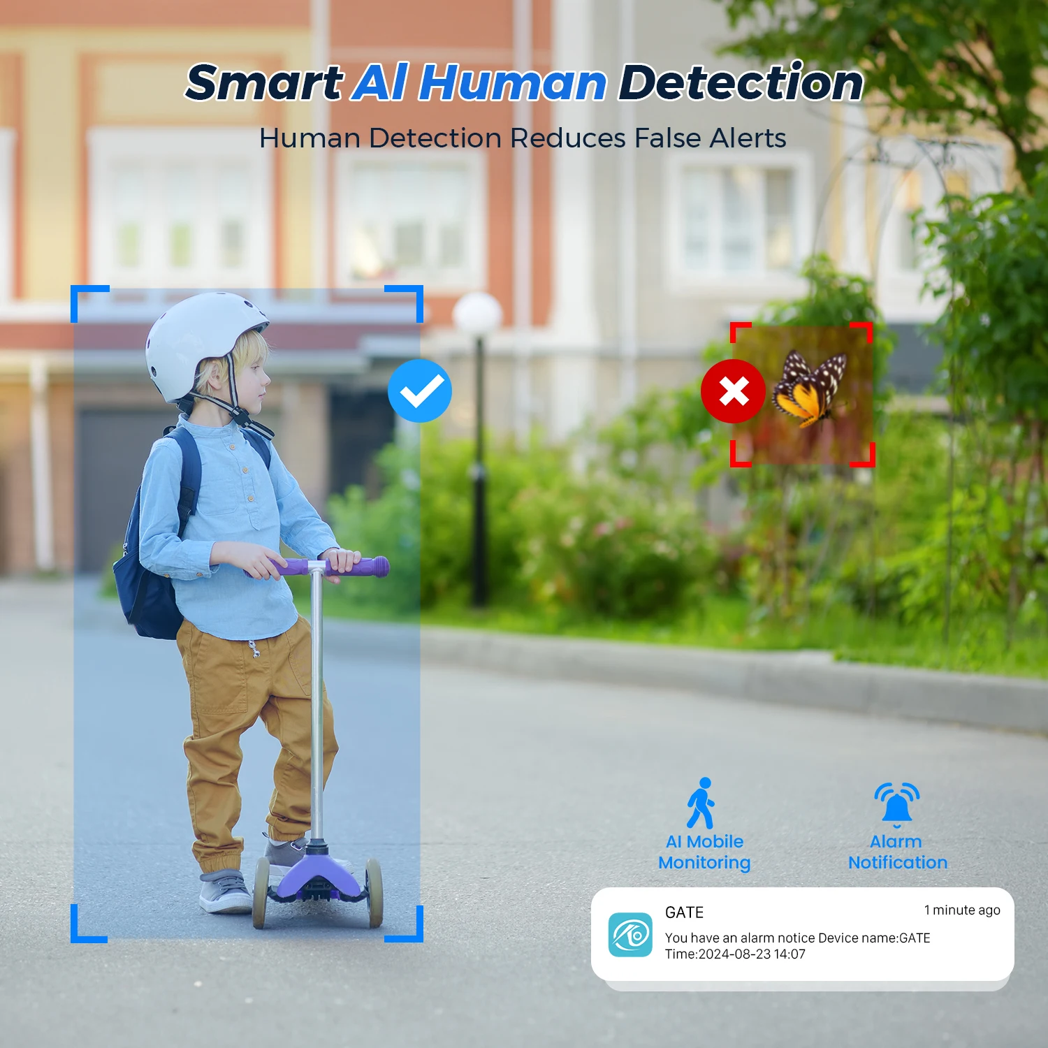 BESDER-Caméra de surveillance extérieure PTZ IP WiFi 4K 8MP/4K, dispositif de sécurité sans fil, avec lentilles, détection humaine, audio et application O-Kam Pro