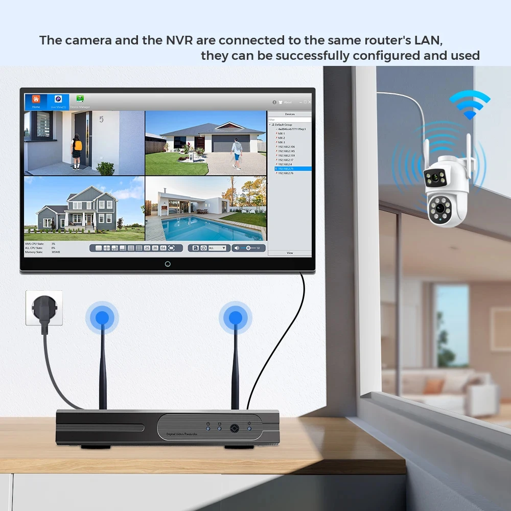 BESDER-Caméra de surveillance extérieure PTZ IP WiFi 4K 8MP/4K, dispositif de sécurité sans fil, avec lentilles, détection humaine, audio et application O-Kam Pro