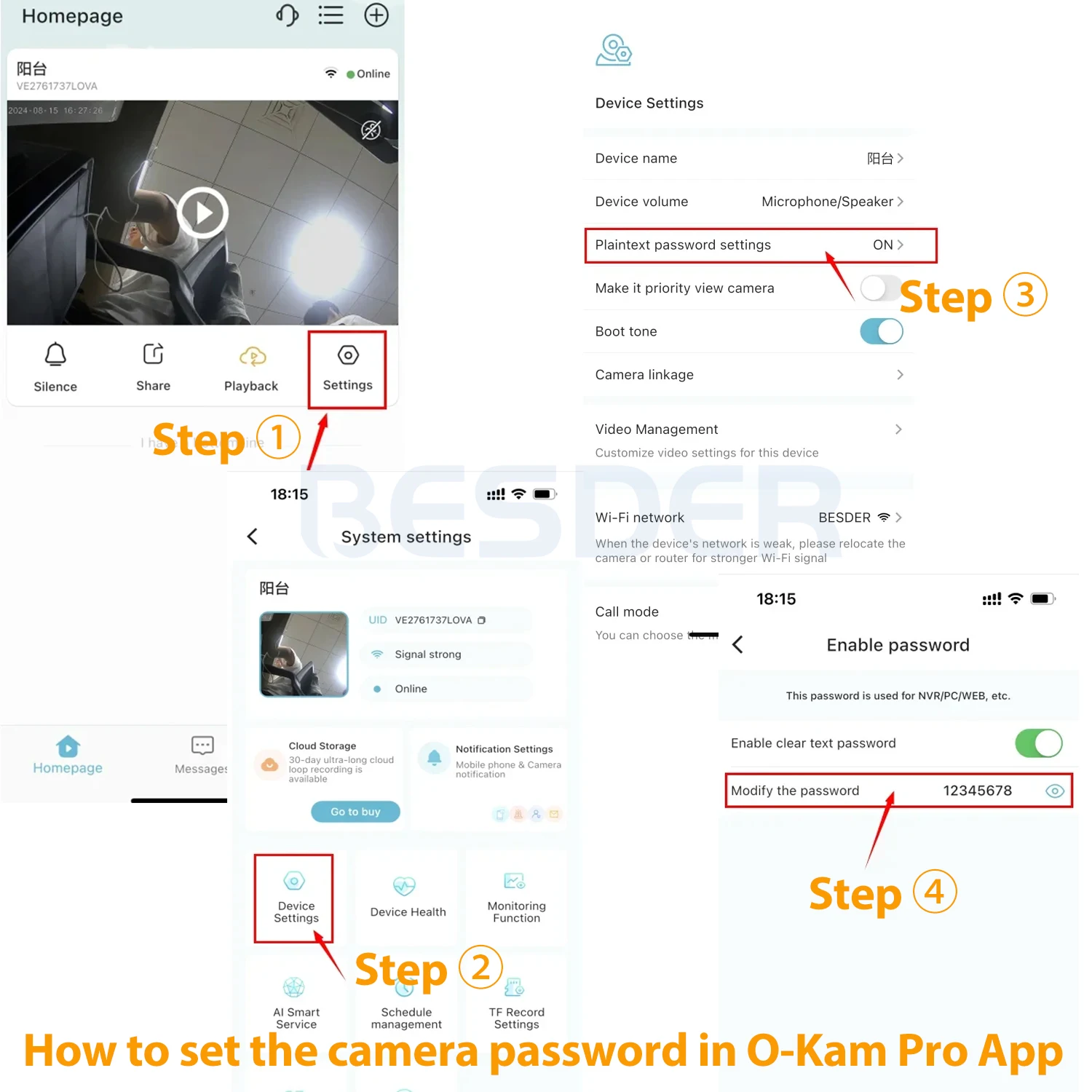 BESDER-Caméra de surveillance extérieure PTZ IP WiFi 4K 8MP/4K, dispositif de sécurité sans fil, avec lentilles, détection humaine, audio et application O-Kam Pro
