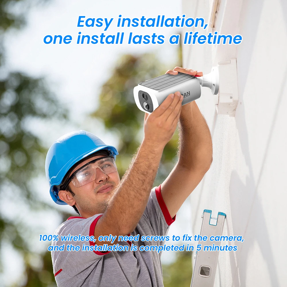 ANRAN 2/3/4 pièces caméra WIFI sans fil extérieure 2.4G 3MP batterie caméra de sécurité solaire projecteur couleur Vision nocturne alarme locale