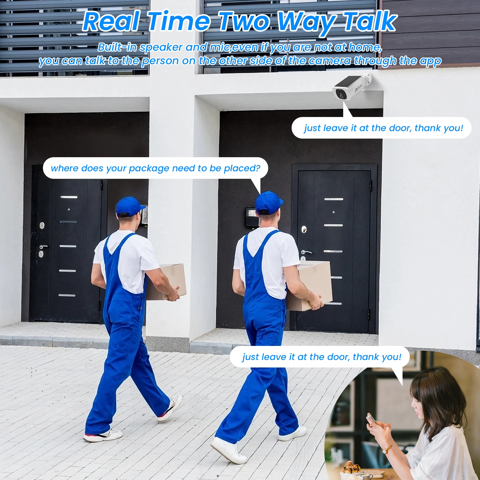 ANRAN 2/3/4 pièces caméra WIFI sans fil extérieure 2.4G 3MP batterie caméra de sécurité solaire projecteur couleur Vision nocturne alarme locale