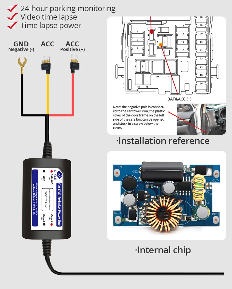 Écran Tactile Enregistreur Vidéo Rétroviseur cam 1440P GPS Wifi 24H Parking DVR Black Box
