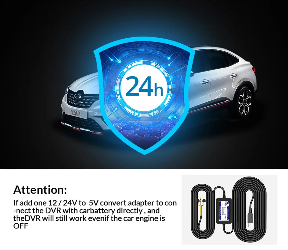 Écran Tactile Enregistreur Vidéo Rétroviseur cam 1440P GPS Wifi 24H Parking DVR Black Box