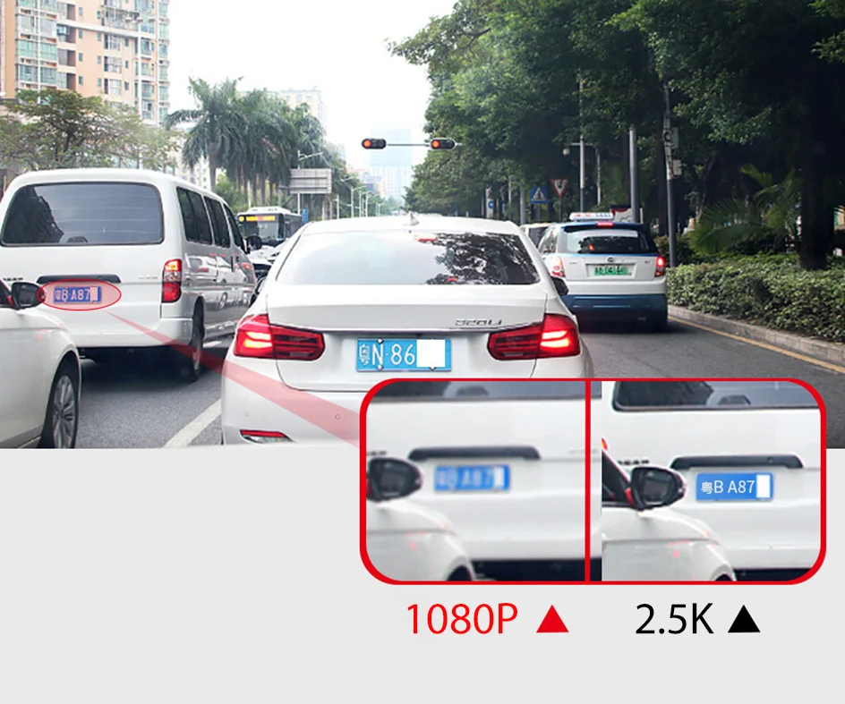 Écran Tactile Enregistreur Vidéo Rétroviseur cam 1440P GPS Wifi 24H Parking DVR Black Box