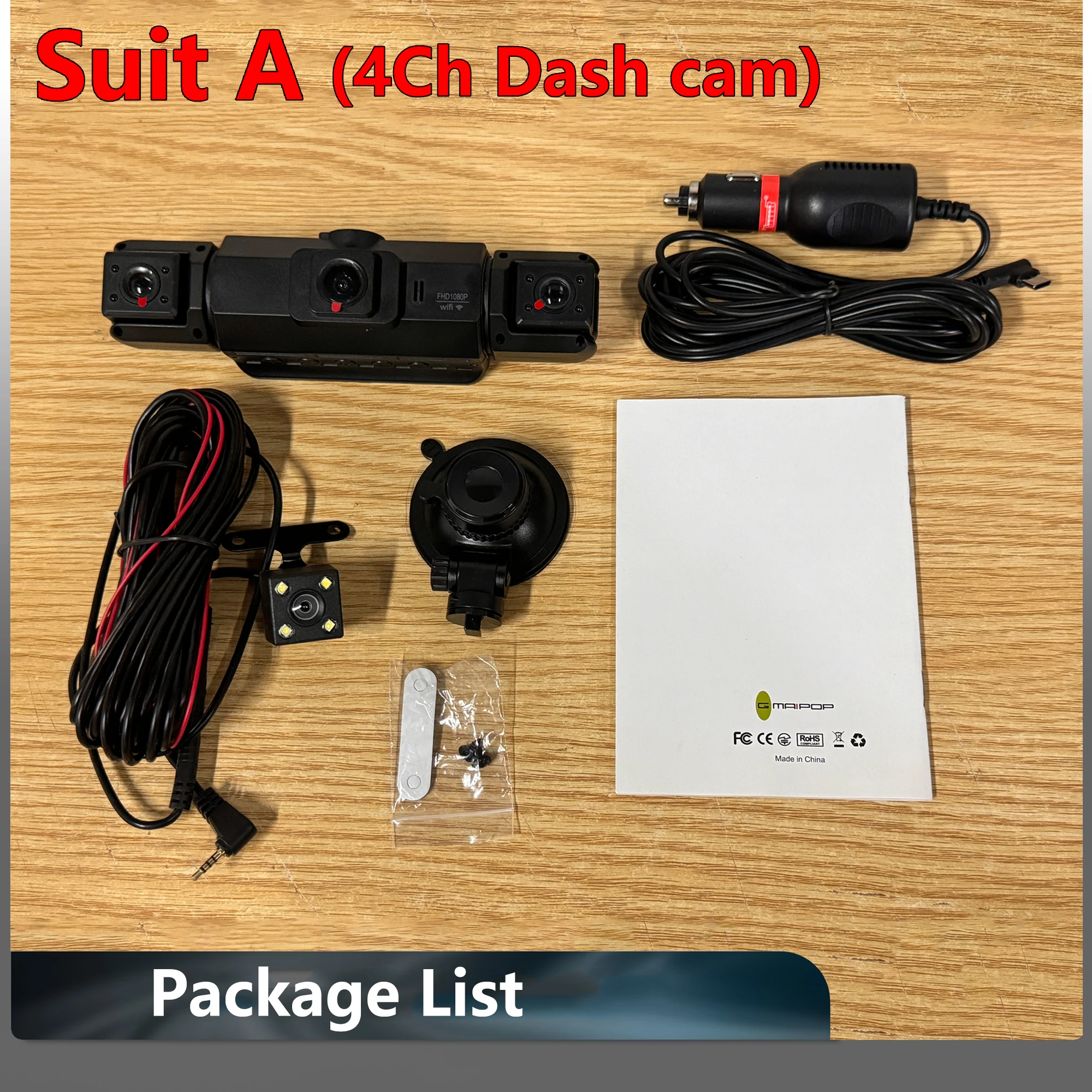 Dashcam pour voitures 4 canaux boîte noire WiFi caméra de conduite FHD 1080P Vision nocturne enregistrement en boucle ajouter kit de fil dur accessoires de voiture Dashcam pour voitures 4 canaux boîte noire WiFi caméra de conduite FHD 1080P Vision nocturne enregistrement en boucle ajouter kit de fil dur accessoires de voiture