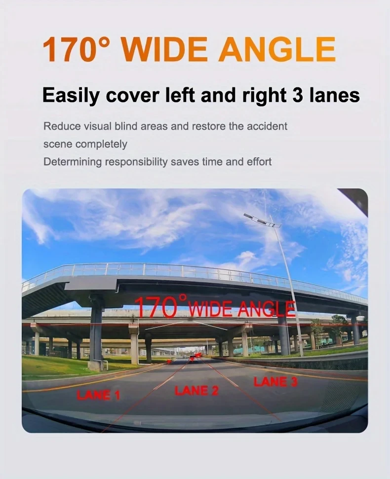 DashCam 4K WiFi caméra d'enregistrement de voiture DVR enregistreur vidéo boîte noire avant et arrière double canaux 24H Mode de stationnement HD Vision nocturne