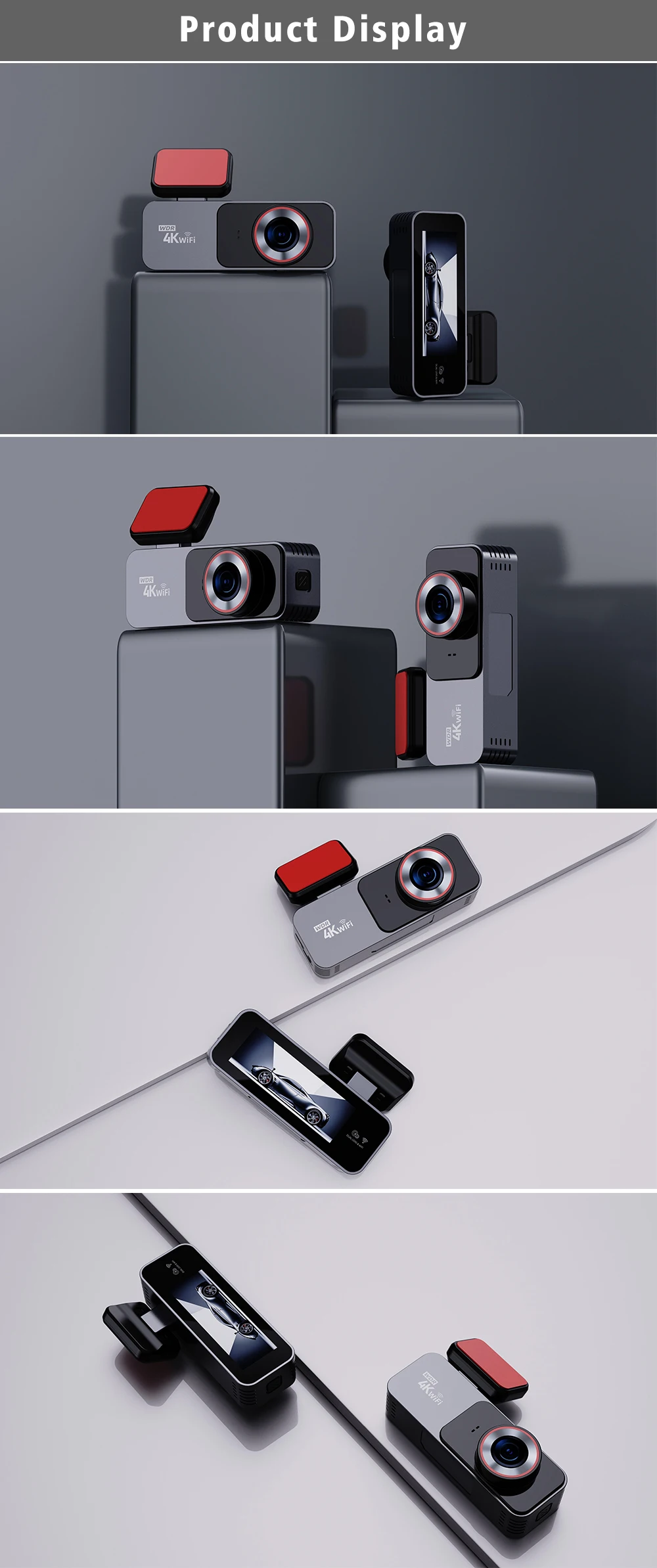 Caméra de tableau de bord 4K 3840x2160P, DVR, WIFI, GPS, Mini caméra à double objectif, Dashcam avant et arrière, boîte noire, enregistreur de conduite vidéo, Vision nocturne Caméra de tableau de bord 4K 3840x2160P, DVR, WIFI, GPS, Mini caméra à double objectif, Dashcam avant et arrière, boîte noire, enregistreur de conduite vidéo, Vision nocturne