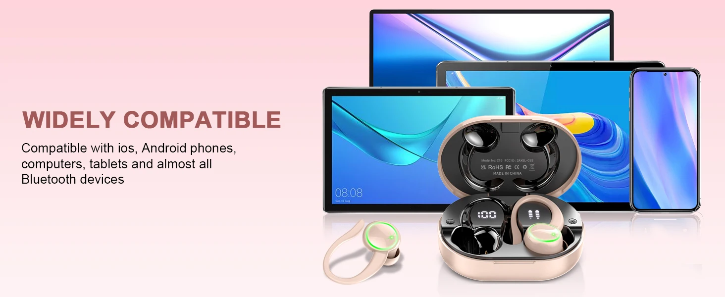 Kuizil-Écouteurs sans fil Bluetooth 5.3, casque d'écoute pour le sport, avec 4 micros anti-bruit ENC, étanche IP7, 50 heures de lecture