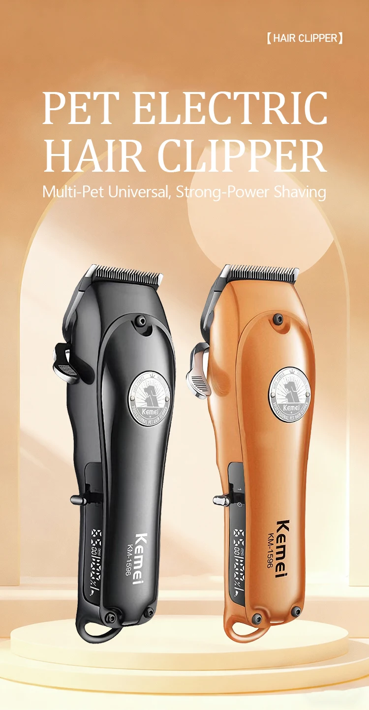 Kemei KM-1596 rasoir professionnel pour animaux de compagnie USB charge intelligente réglable poils de chien électrique tondeuse poussoir de style