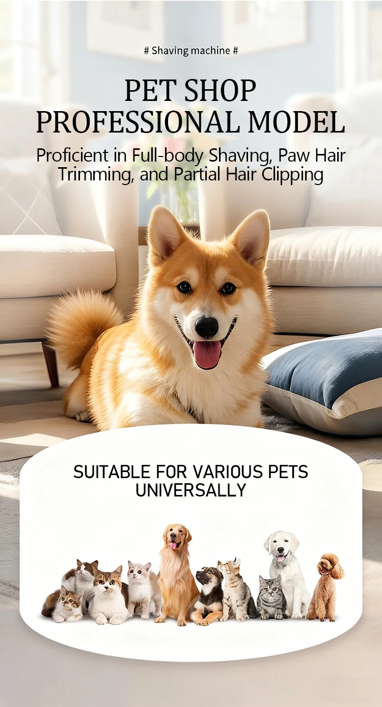 Kemei KM-1596 rasoir professionnel pour animaux de compagnie USB charge intelligente réglable poils de chien électrique tondeuse poussoir de style