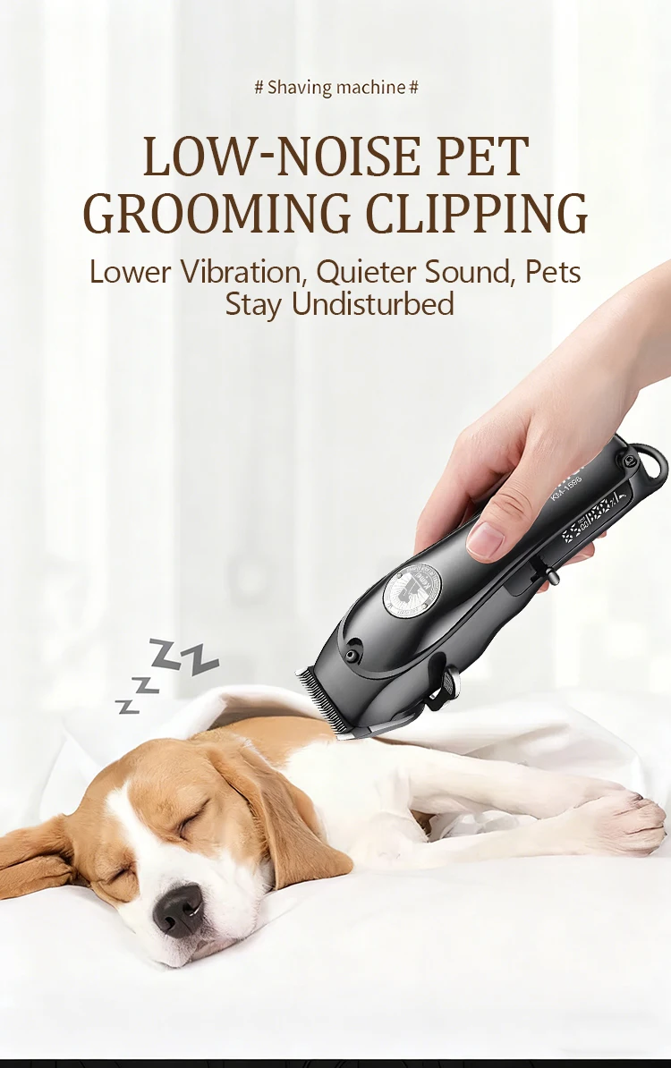 Kemei KM-1596 rasoir professionnel pour animaux de compagnie USB charge intelligente réglable poils de chien électrique tondeuse poussoir de style
