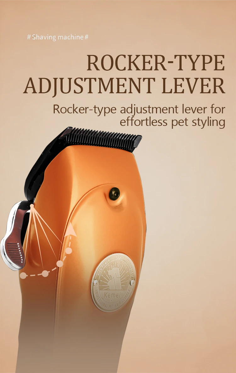 Kemei KM-1596 rasoir professionnel pour animaux de compagnie USB charge intelligente réglable poils de chien électrique tondeuse poussoir de style