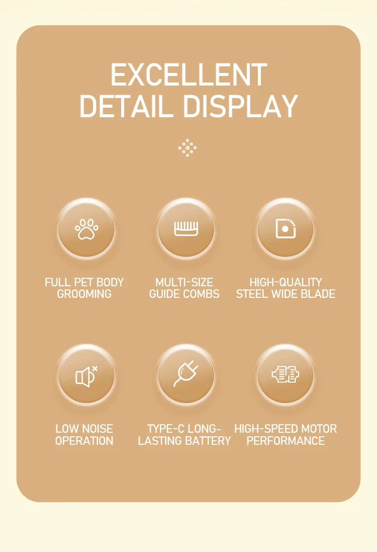 Kemei KM-1596 rasoir professionnel pour animaux de compagnie USB charge intelligente réglable poils de chien électrique tondeuse poussoir de style