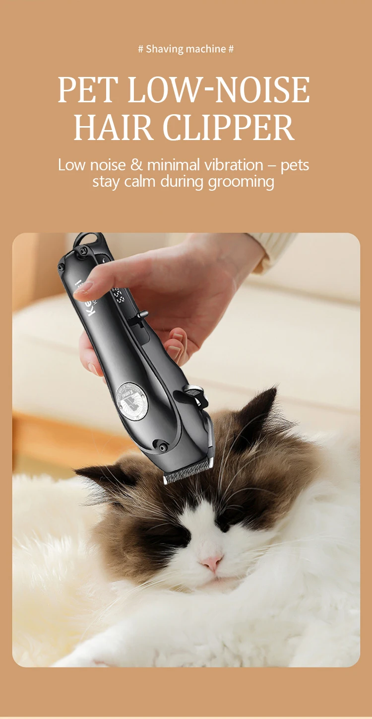 Kemei KM-1596 rasoir professionnel pour animaux de compagnie USB charge intelligente réglable poils de chien électrique tondeuse poussoir de style