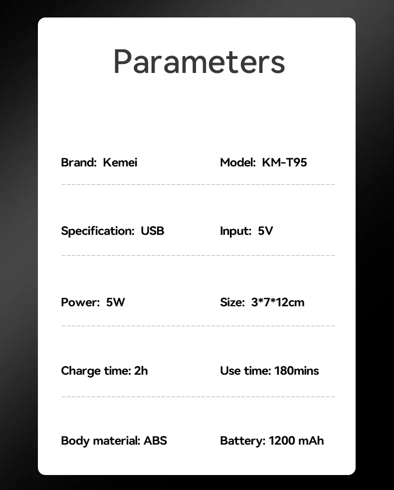 Kemei KM-2290 KM-2293 KM-T95 nouvelle Machine de découpe professionnelle rasoir électrique tondeuses à cheveux avec écran LCD tondeuse à cheveux pour hommes