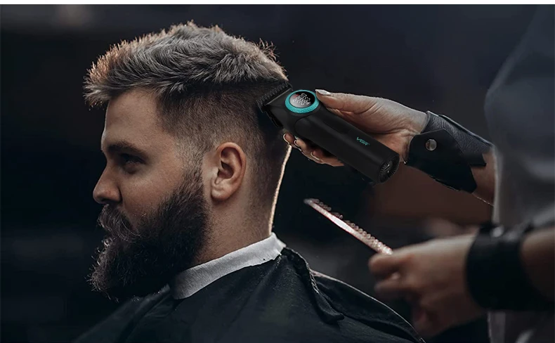 VGR 001 977 nouvel ensemble de coupe de cheveux tondeuse à cheveux pour hommes haut de gamme affichage numérique intelligent poussoir électrique sculpture et blanchiment