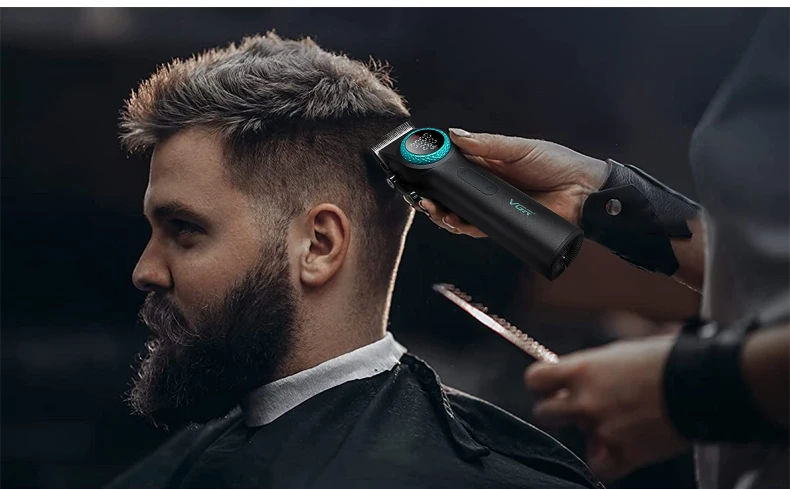 VGR 001 977 nouvel ensemble de coupe de cheveux tondeuse à cheveux pour hommes haut de gamme affichage numérique intelligent poussoir électrique sculpture et blanchiment