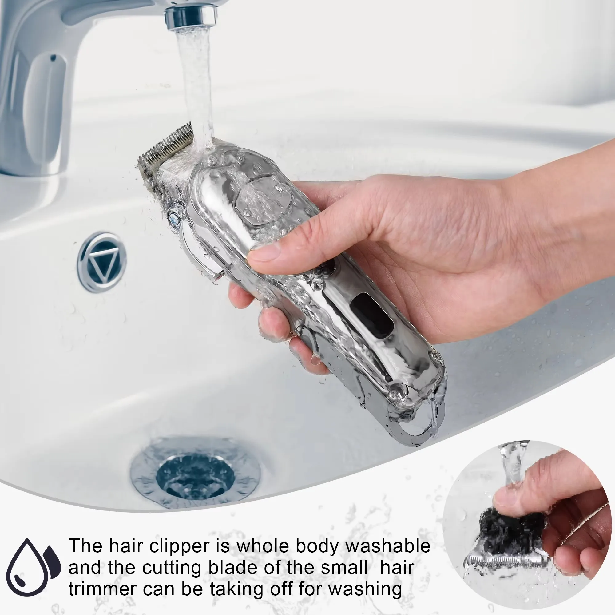 Hatteker tondeuse à cheveux professionnelle électrique USB Rechargeable tondeuse de barbier tondeuse sans fil type-c coupe zéro écart 2 pièces ensemble Hatteker tondeuse à cheveux professionnelle électrique USB Rechargeable tondeuse de barbier tondeuse sans fil type-c coupe zéro écart 2 pièces ensemble