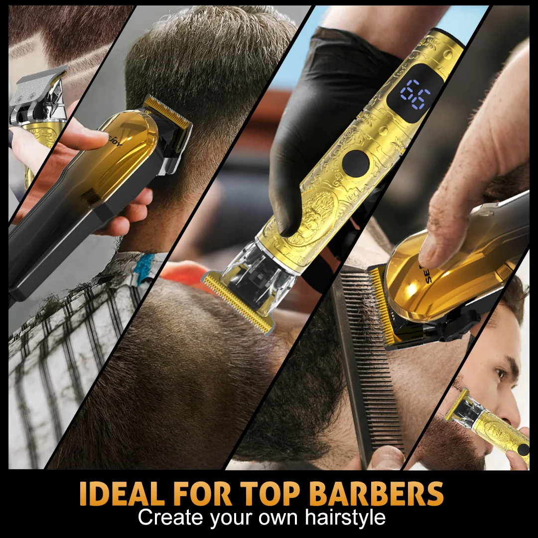 Kit de tondeuses à cheveux rechargeables pour hommes, ensemble de tondeuses et tondeuses professionnelles, tondeuse à barbe sans fil, tondeuses de barbier, cadeau