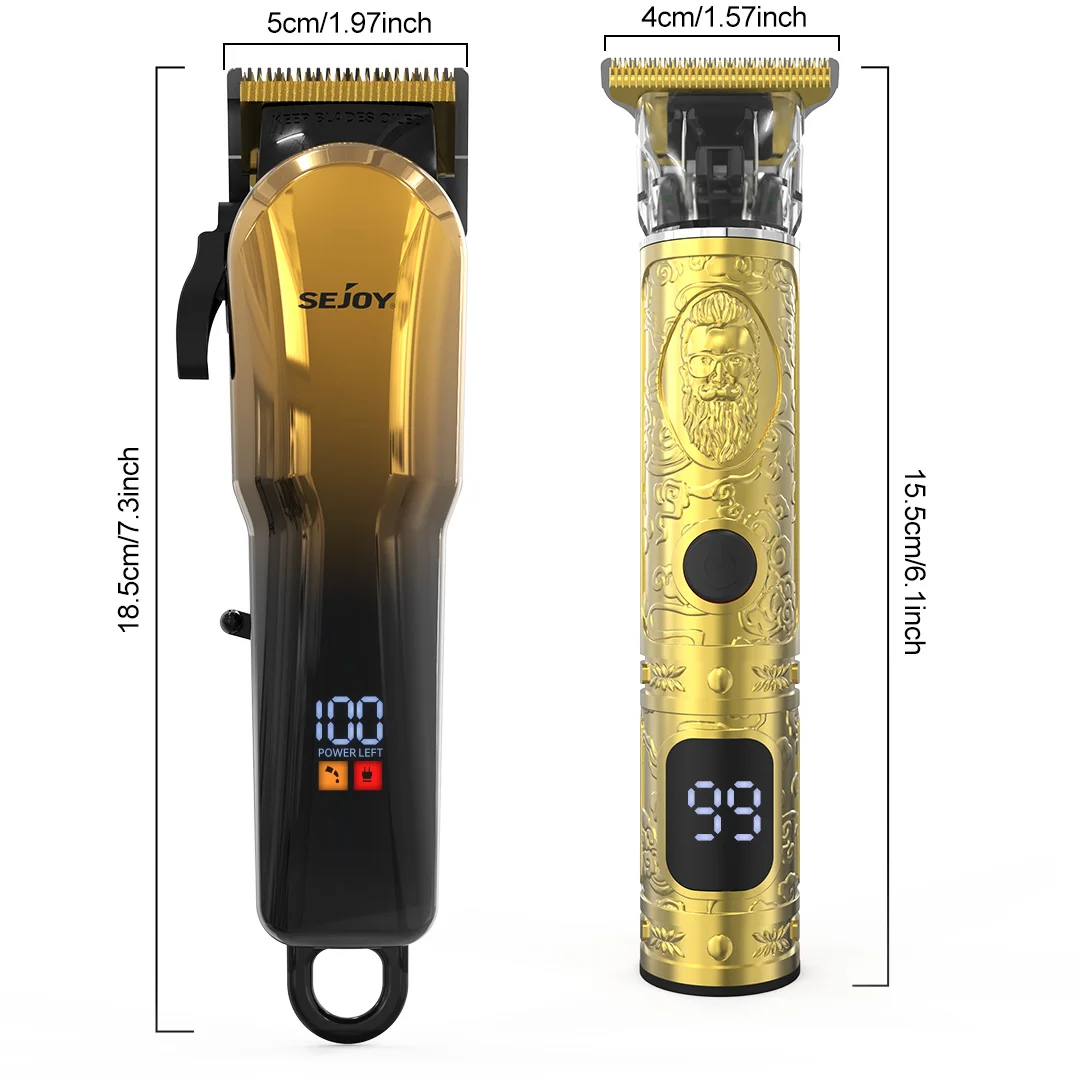 Kit de tondeuses à cheveux rechargeables pour hommes, ensemble de tondeuses et tondeuses professionnelles, tondeuse à barbe sans fil, tondeuses de barbier, cadeau