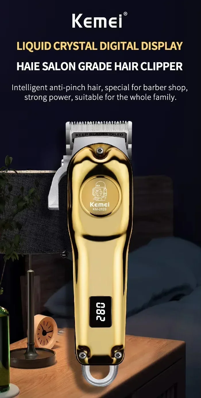Kemei KM-678 KM-2024 KM-2628 tondeuses à cheveux électriques professionnelles tondeuse à barbe Rechargeable hommes rasoir tondeuse à cheveux Kit
