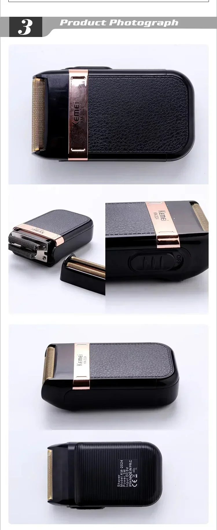 Kemei KM-678 KM-2024 KM-2628 tondeuses à cheveux électriques professionnelles tondeuse à barbe Rechargeable hommes rasoir tondeuse à cheveux Kit