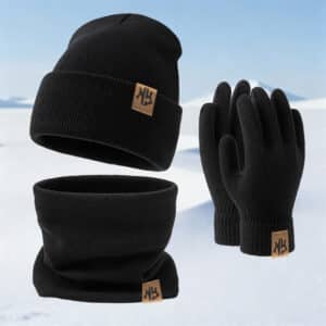Ensemble Hiver Chaud et Abordable : Bonnet, Écharpe et Gants avec Logo NY, Style Mix & Match, Multifonctionnel et Résistant au Vent, Idéal pour le Froid, Cadeau Parfait pour Amis et Famille, Style Classique pour Ski et Extérieur, Équipement d'Hiver pour l'Extérieur,Tricots Douillets,Ensemble d'Hiver