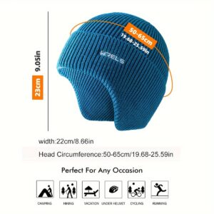 1pc Bonnet d'hiver en polaire tricotée pour hommes et femmes | Bonnet chaud et épais de protection des oreilles de couleur unie pour l'extérieur, bonnet de protection contre le froid pour le cyclisme, marque WRELS