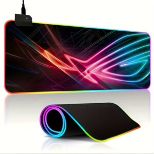 Tapis de souris lumineux RGB pour gaming, antidérapant, accessoire informatique