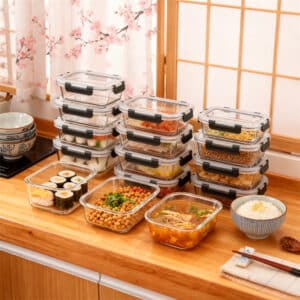 10 pièces de boîtes de préparation de repas en verre de haute qualité - hermétiques, étanches, micro-ondables, lavables au lave-vaisselle, sans BPA, boîtes à lunch en verre de qualité alimentaire, idéales pour la cuisine à la maison, le bureau et les activités en plein air - parfaites pour le