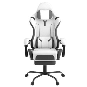 Chaise gamer ergonomique 150 kg - Bureau et gaming - Réglable en hauteur - Coussin lombaire et appuie-tête inclus - 5 couleurs