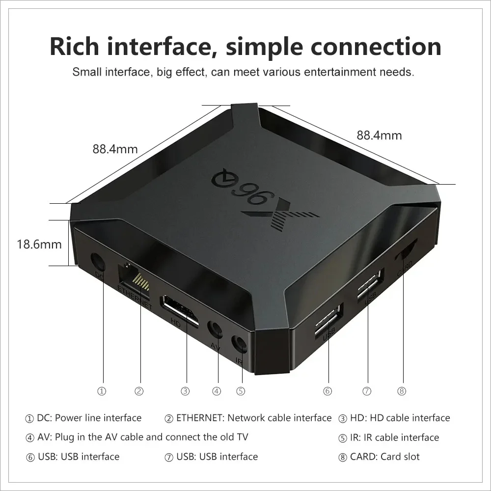 X96Q Android10 TV Box Allwinner H313 Quad Core 4K Smart TV BOX 2GB16GB Wifi Youtube Netflix multi-langues Streaming médias Playe