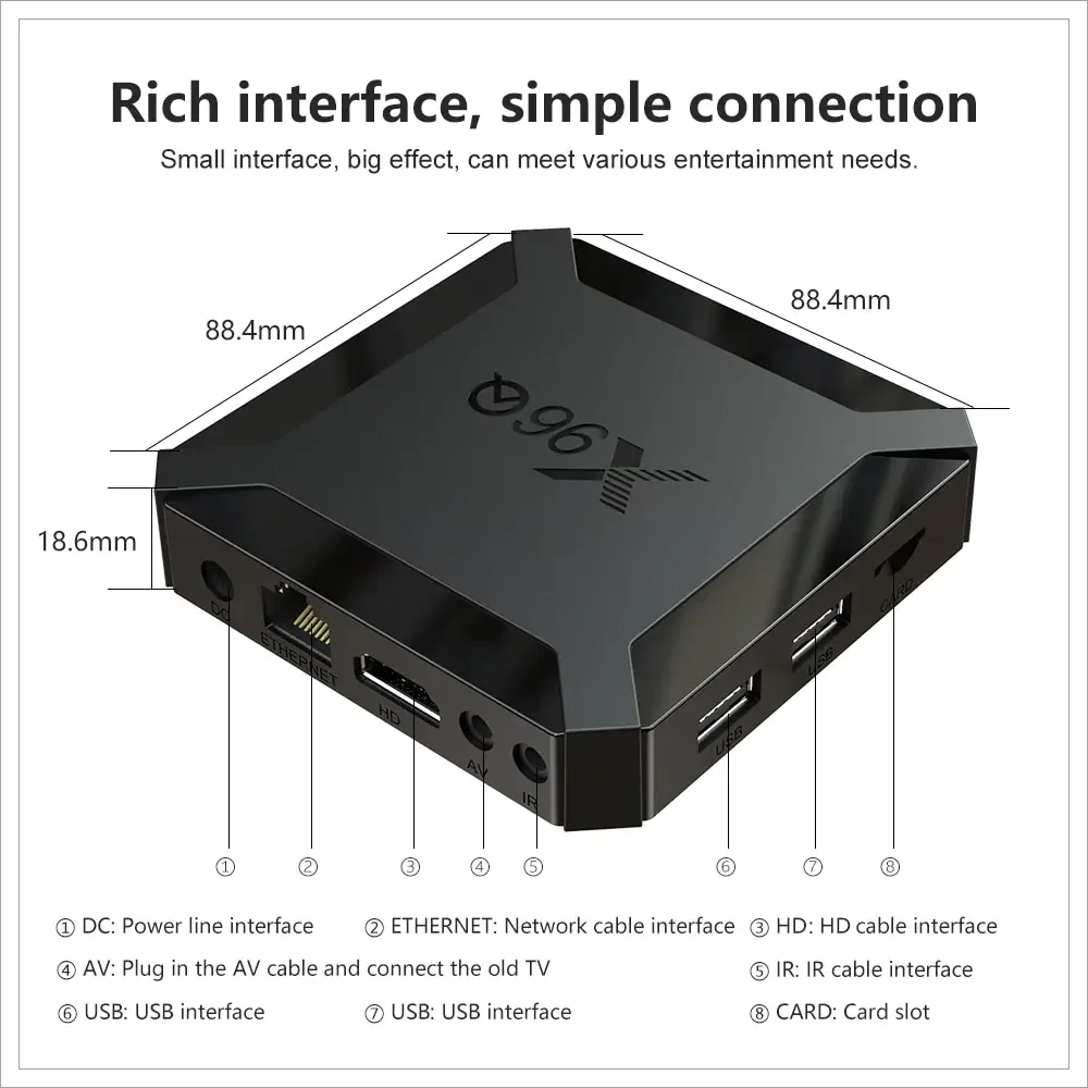 X96Q TV Box Android 12 Allwinner H313 Quad Core HD 4K Smart TV BOX Wifi PK X96 décodeur