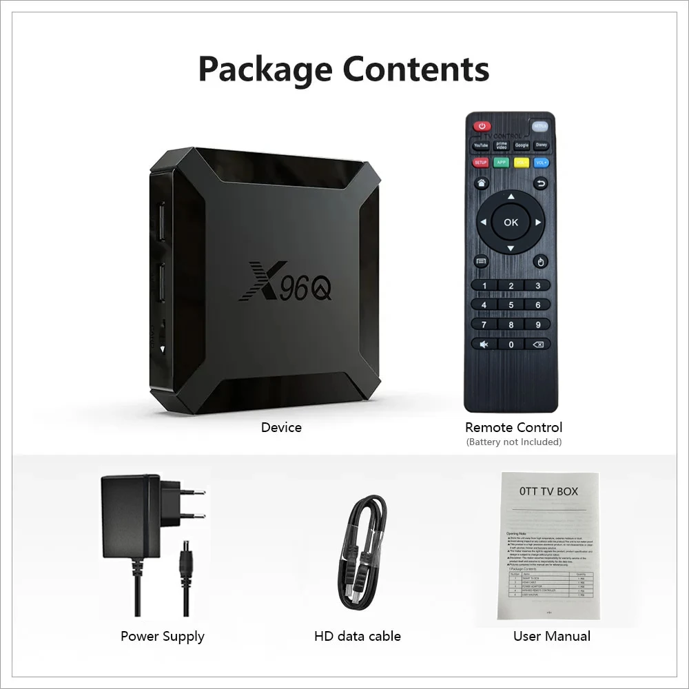 X96Q TV Box Android 12 Allwinner H313 Quad Core HD 4K Smart TV BOX Wifi PK X96 décodeur