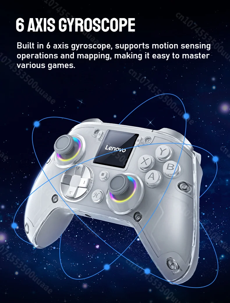 Lenovo X01 1.44 pouces contrôleur sans fil d'écran intelligent 3 Modes pour commutateur PS4 IOS Android PC TV manette de jeu à bouton arrière Programmable