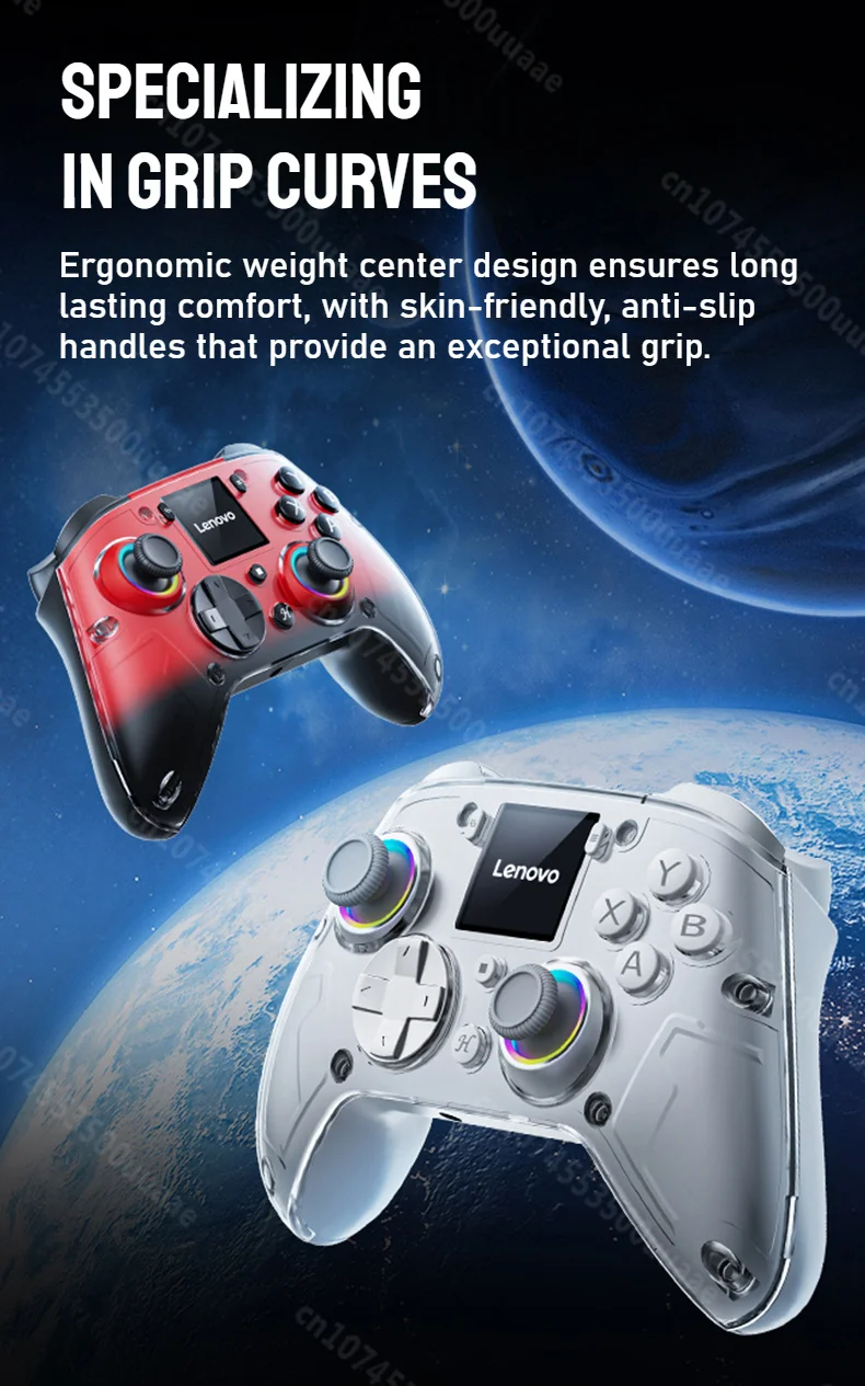 Lenovo X01 1.44 pouces contrôleur sans fil d'écran intelligent 3 Modes pour commutateur PS4 IOS Android PC TV manette de jeu à bouton arrière Programmable